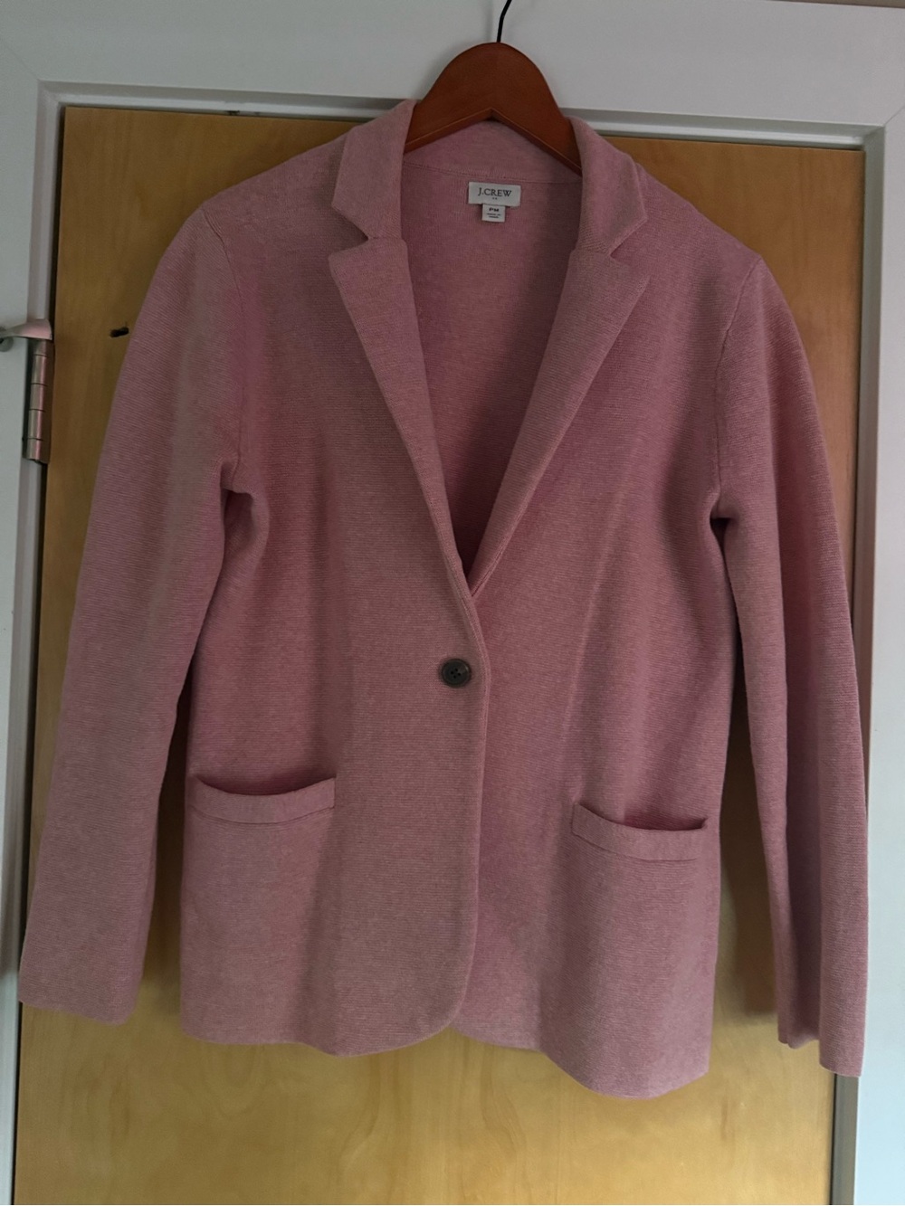 J. Crew Rose Pink Knit Single-Button Blazer